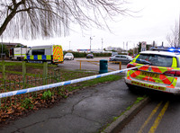 Police and Bomb Disposal Experts on scene of suspected shell in Tewkesbury car park