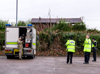 Police and Bomb Disposal Experts on scene of suspected shell in Tewkesbury car park
