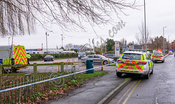 Police and Bomb Disposal Experts on scene of suspected shell in Tewkesbury car park