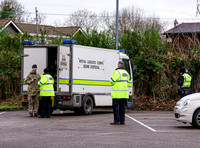Police and Bomb Disposal Experts on scene of suspected shell in Tewkesbury car park
