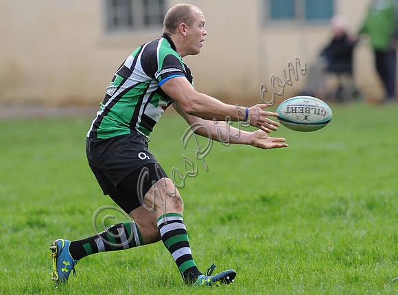 Mike Tindall playing rugby in Minchinhampton RFC colours