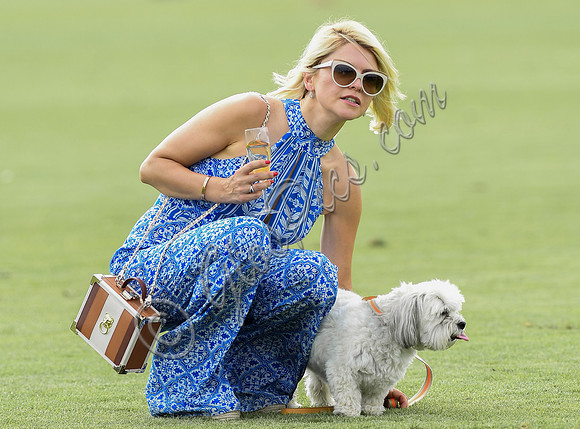 Mariya Dykalo wearing a Beulah 'Susannah Tile jumpsuit' in blue and white