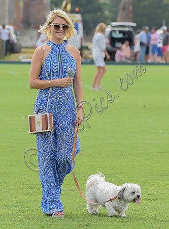 Mariya Dykalo wearing a Beulah 'Susannah Tile jumpsuit' in blue and white