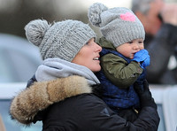 Zara Phillips with Daughter wearing matching woolly hats