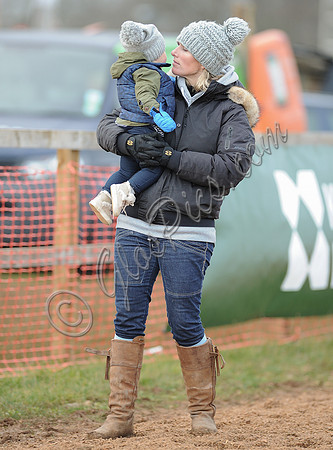 Zara Phillips with Daughter wearing matching woolly hats