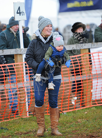 Zara Phillips with Daughter wearing matching woolly hats