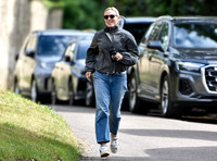 Zara Tindal arriving at Harriet Sperling and Peter Phillips wedding rehearsal