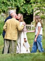 The bride-to-be Harriet Sperling and daughter Georgina met by the Reverend Nicky Gumbel