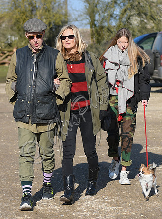 Kate Moss and daughter Lila Grace with James Brown
