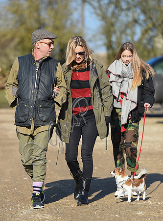 Kate Moss and daughter Lila Grace with James Brown