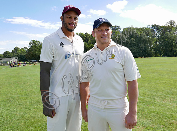 Courtney Lawes and Dylan Hartley in cricket whites