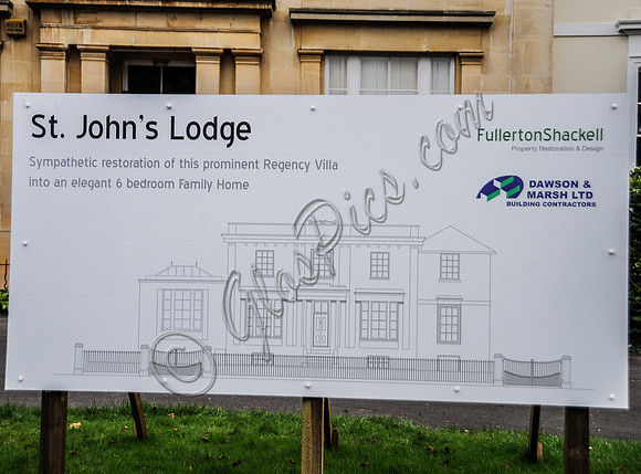 exterior views of St John's Lodge, Cheltenham