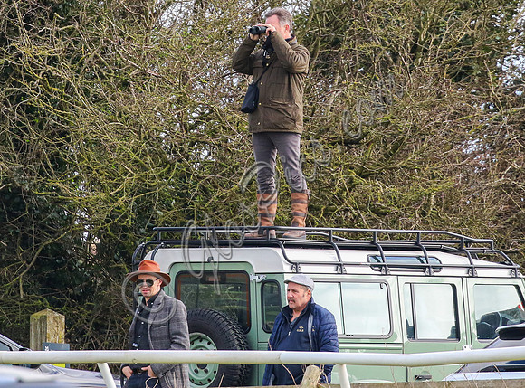 Red Bull team principal wearing country jacket and long boots at Point to point races
