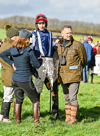 Red Bull team principal wearing country jacket and long boots at Point to point races