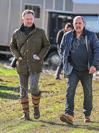 Red Bull team principal wearing country jacket and long boots at Point to point races