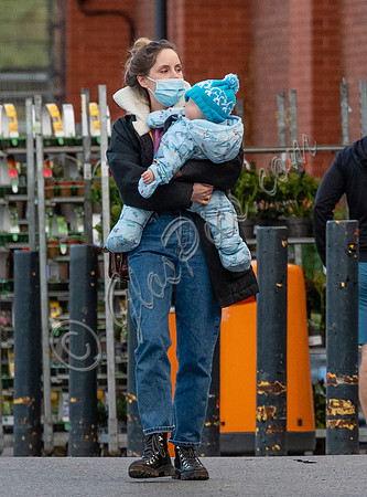 Sophie Rundle and son