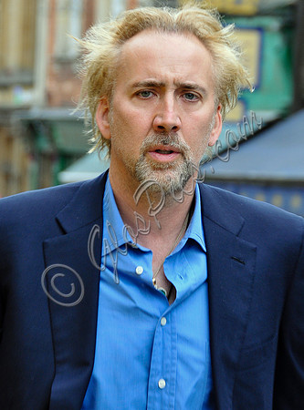 Blonde Nicolas Cage, close-up