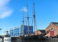 Tall Ships in Gloucester Docks for the filming of "Alice Through The Looking Glass"