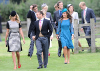wedding guests Olivia Hunt and Pippa Middleton