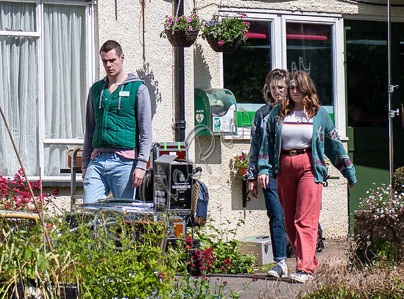 Connor Swindles filming "Sex Education"
