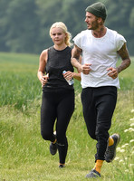 David Beckham spotted jogging