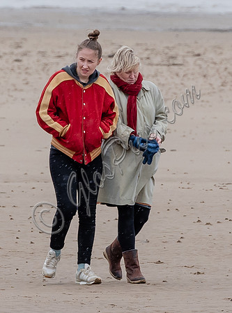 Erin Doherty and Lisa Palfrey on set of Chloe