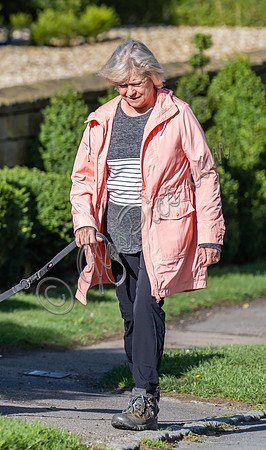 Sue Barker out with her dog