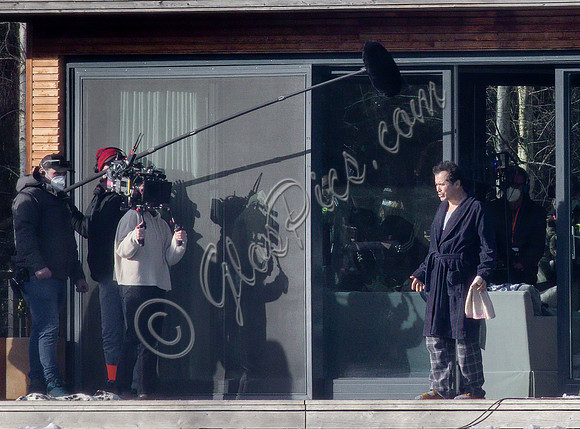 Actors on set filming Amazon's thriller "The Power"