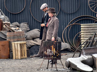 Aidan Gillen filming Peaky Blinders