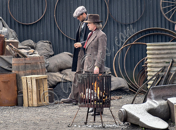 Aidan Gillen filming Peaky Blinders