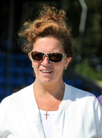 Sara Bathurst dressed in white