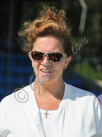 Sara Bathurst dressed in white