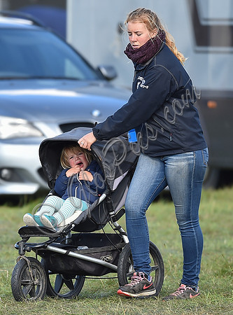 Mia Tindall in baby buggy