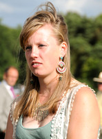 Rosie Bathurst wearing turquoise dangly earrings