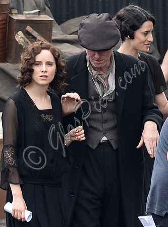 Sophie Rundle and Ned Denehyon set of Peaky Blinders