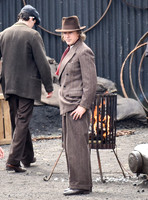 Aidan Gillen filming Peaky Blinders