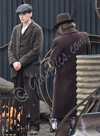Jack Rowan filming Peaky Blinders
