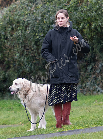 Sophie Rundle with her retriever 'Buddy'