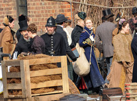 Walt Disney production of "Alice Through the Looking Glass" filming in Gloucester Docks - 18th August, 2014