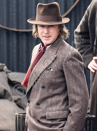 Aidan Gillen filming Peaky Blinders