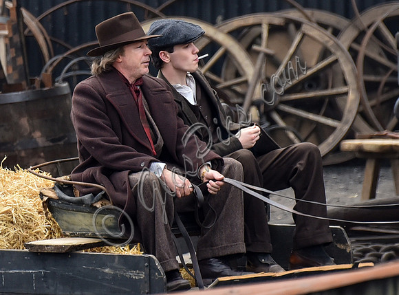 Aidan Gillan and Jack Rowan filming Peaky Blinders
