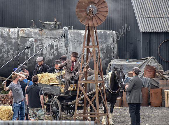 Aidan Gillen filming Peaky Blinders