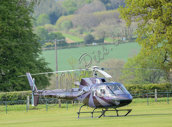Cressida Bonas leaves by helicopter