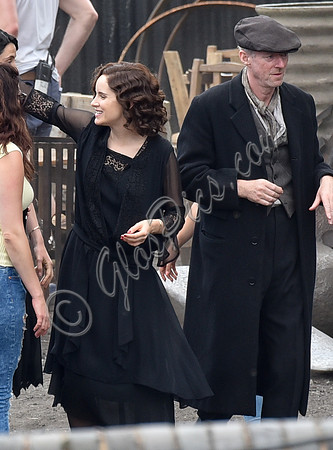 Sophie Rundle and Ned Denehyon set of Peaky Blinders